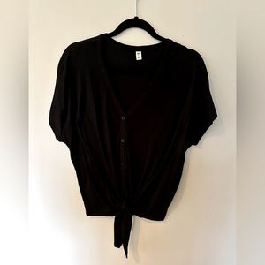 BP short sleeve knot front knit tee